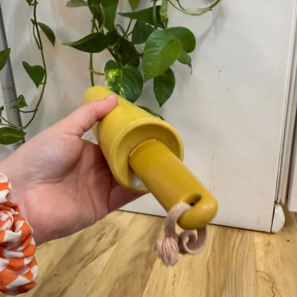 Vibrant Yellow Rolling Pin with Handles
